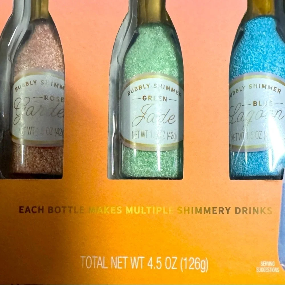 3/$25 Bubbly Shimmer Coastal Cocktail Drink Mix Set Prosecco Shimmer Toppers